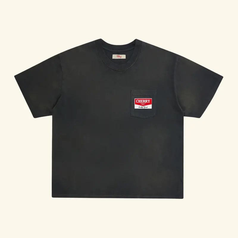 Chevron Distressed Pocket T-Shirt (Vintage Black) 1