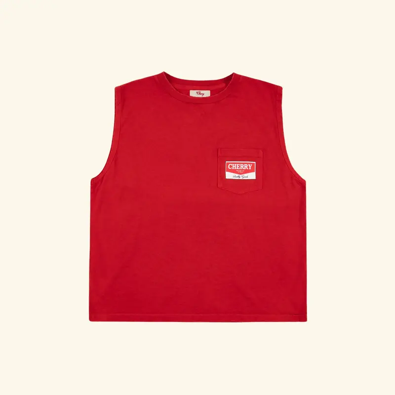 Chevron Logo Pocket Running Shirt (Cherry Red) 1