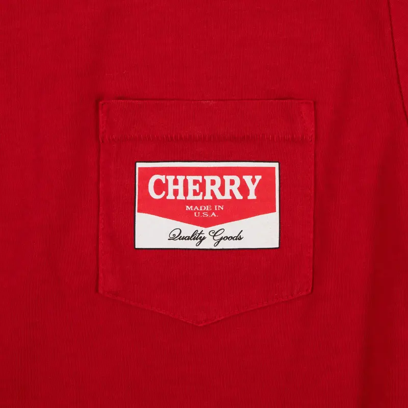 Chevron Logo Pocket Running Shirt (Cherry Red) 5