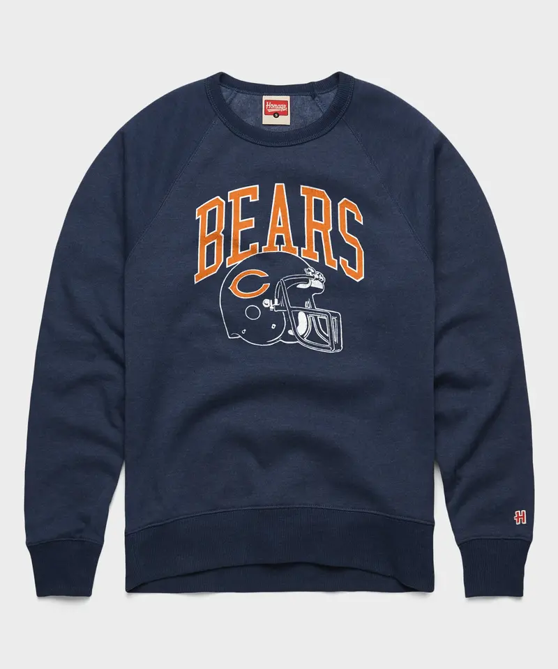 Chicago Bears Helmet Retro Crewneck 1