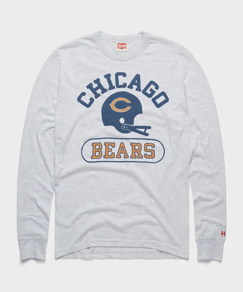 Chicago Bears Throwback Helmet Long Sleeve Tee 1