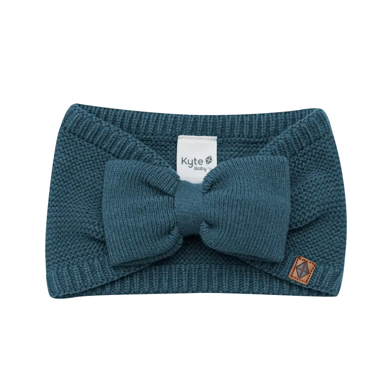 Chunky Knit Adult Bow Headband In Atlantic 1