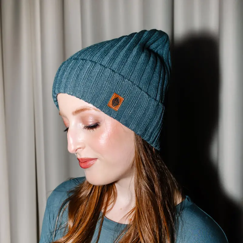 Chunky Knit Adult Ribbed Beanie In Atlantic 1