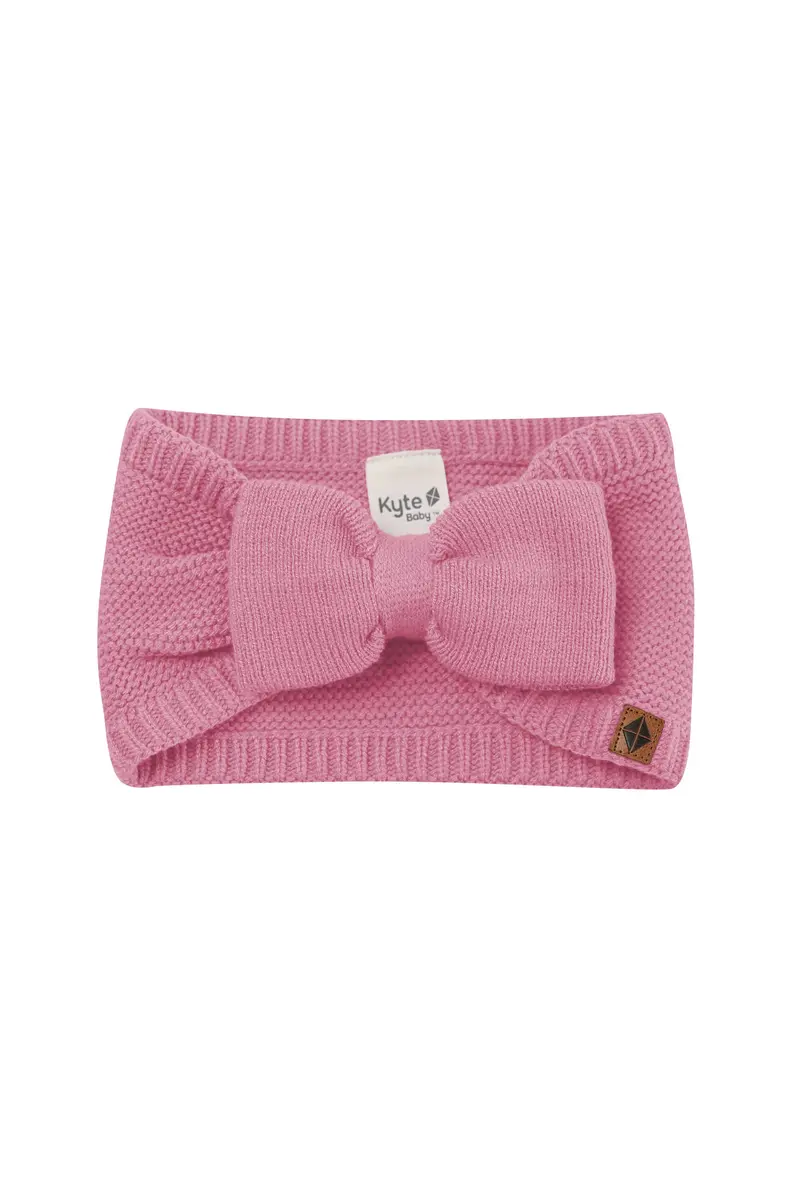 Chunky Knit Bow Headband In Apple Blossom 2