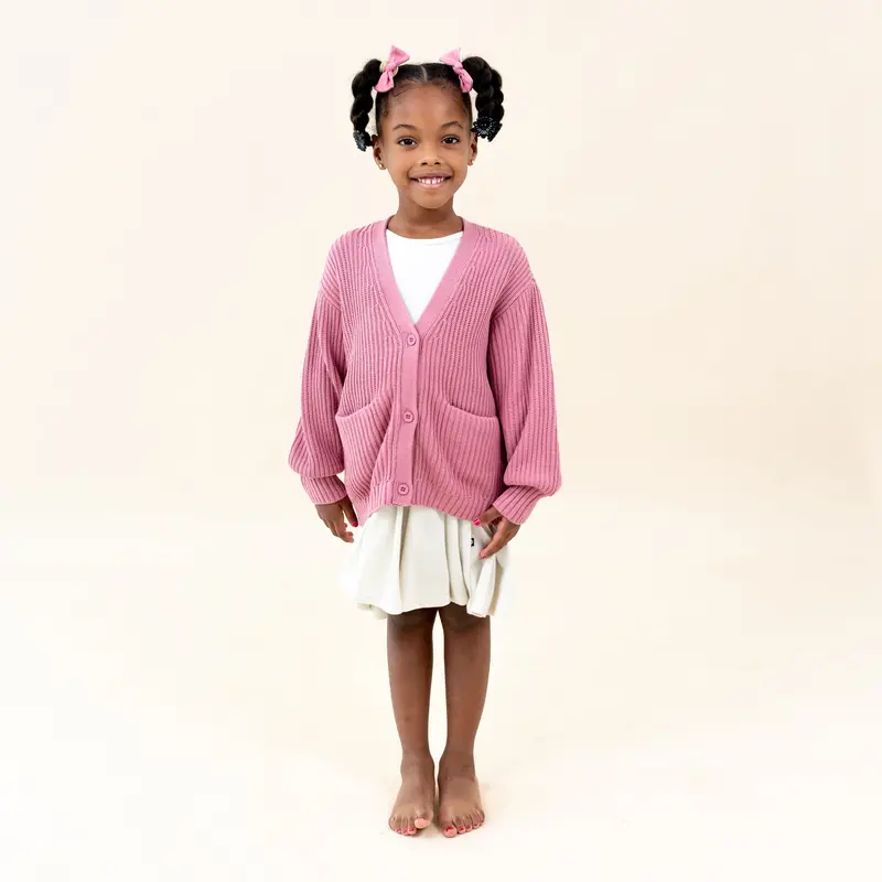 Chunky Knit Oversized Cardigan In Apple Blossom 3