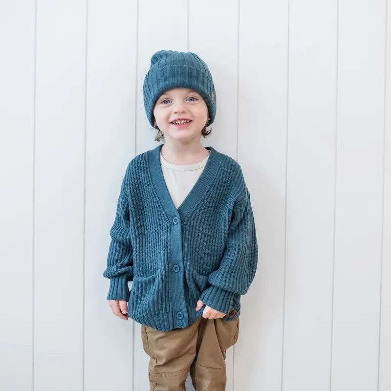 Chunky Knit Oversized Cardigan In Atlantic 1