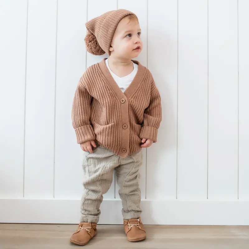 Chunky Knit Oversized Cardigan In Latte 1