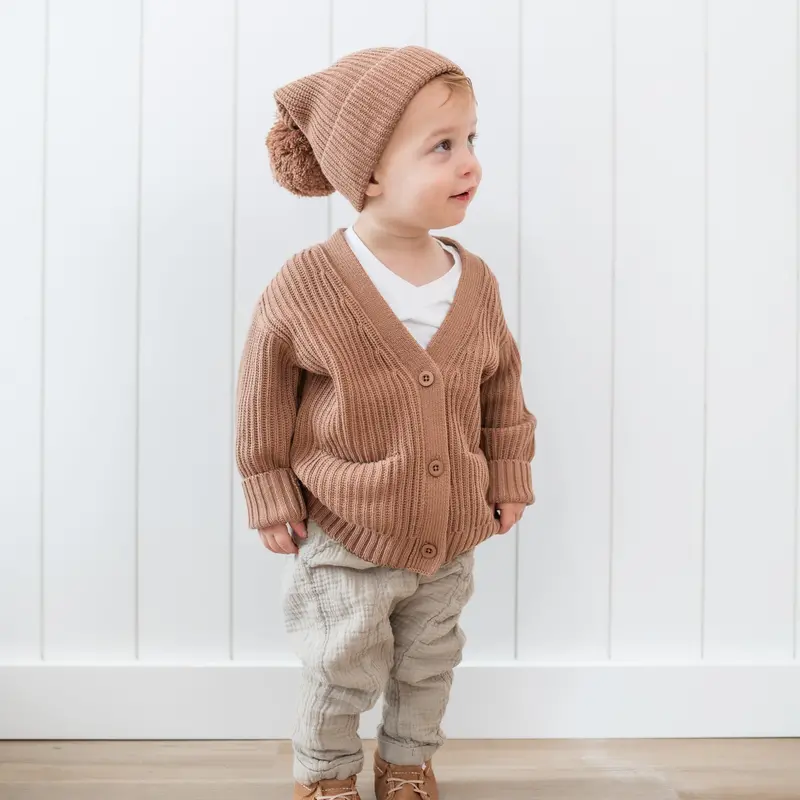 Chunky Knit Oversized Cardigan In Latte 3