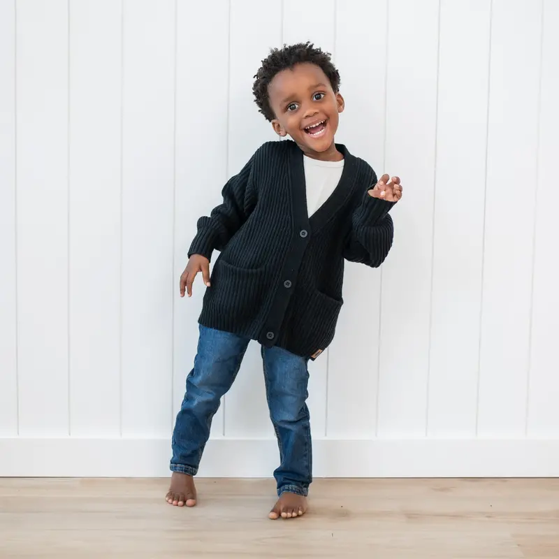 Chunky Knit Oversized Cardigan In Midnight 1