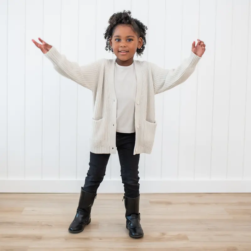 Chunky Knit Oversized Cardigan In Oat 1