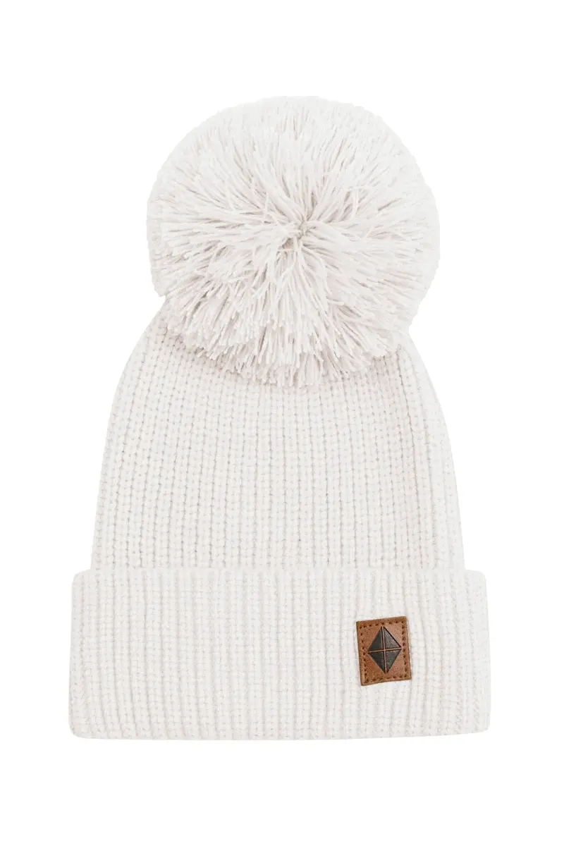 Chunky Knit Pom Beanie In Oat 1