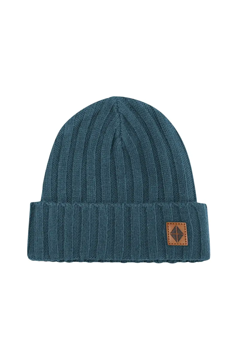 Chunky Knit Ribbed Beanie In Atlantic 1