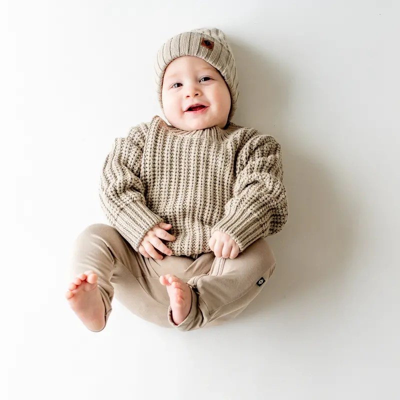 Chunky Knit Sweater In Almond 1