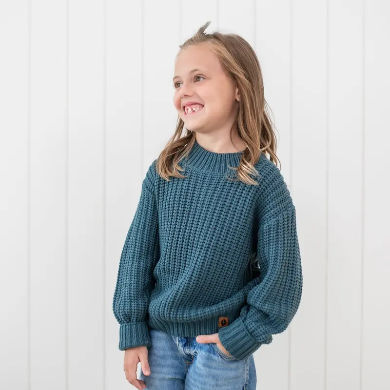 Chunky Knit Sweater In Atlantic 1