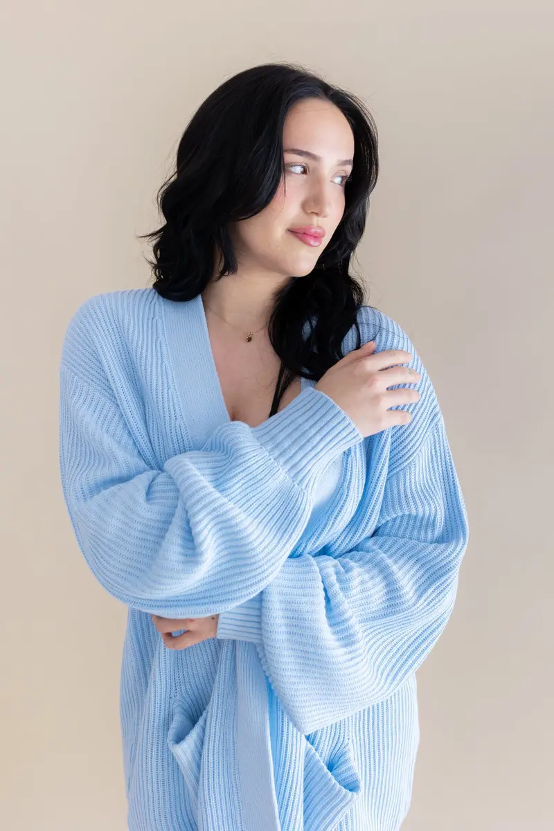 Chunky Knit Women's Oversized Cardigan In Breeze 2