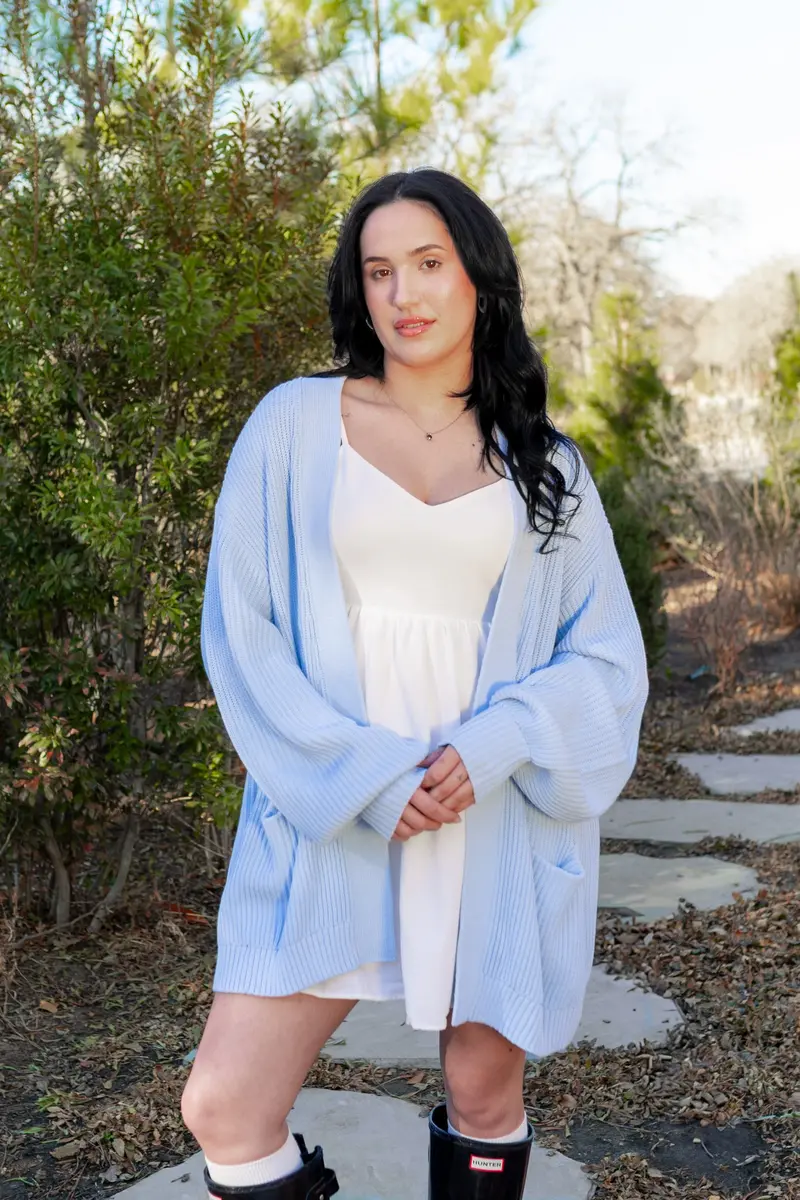 Chunky Knit Women's Oversized Cardigan In Breeze 4