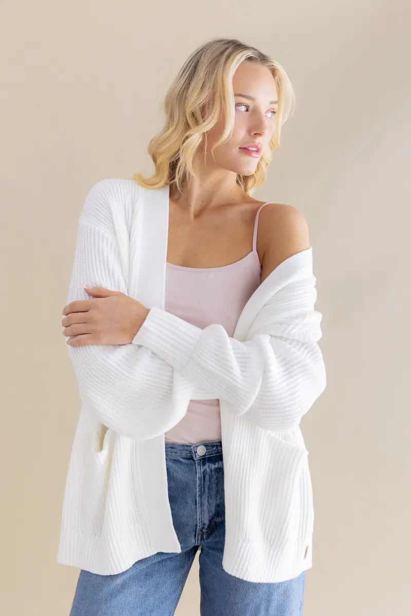 Chunky Knit Women's Oversized Cardigan In Cloud 2