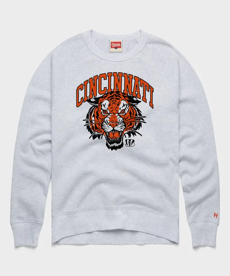 Cincinnati Bengals Tiger Head Crewneck 1
