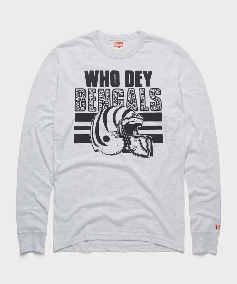 Cincinnati Bengals White Bengal Long Sleeve Tee 1