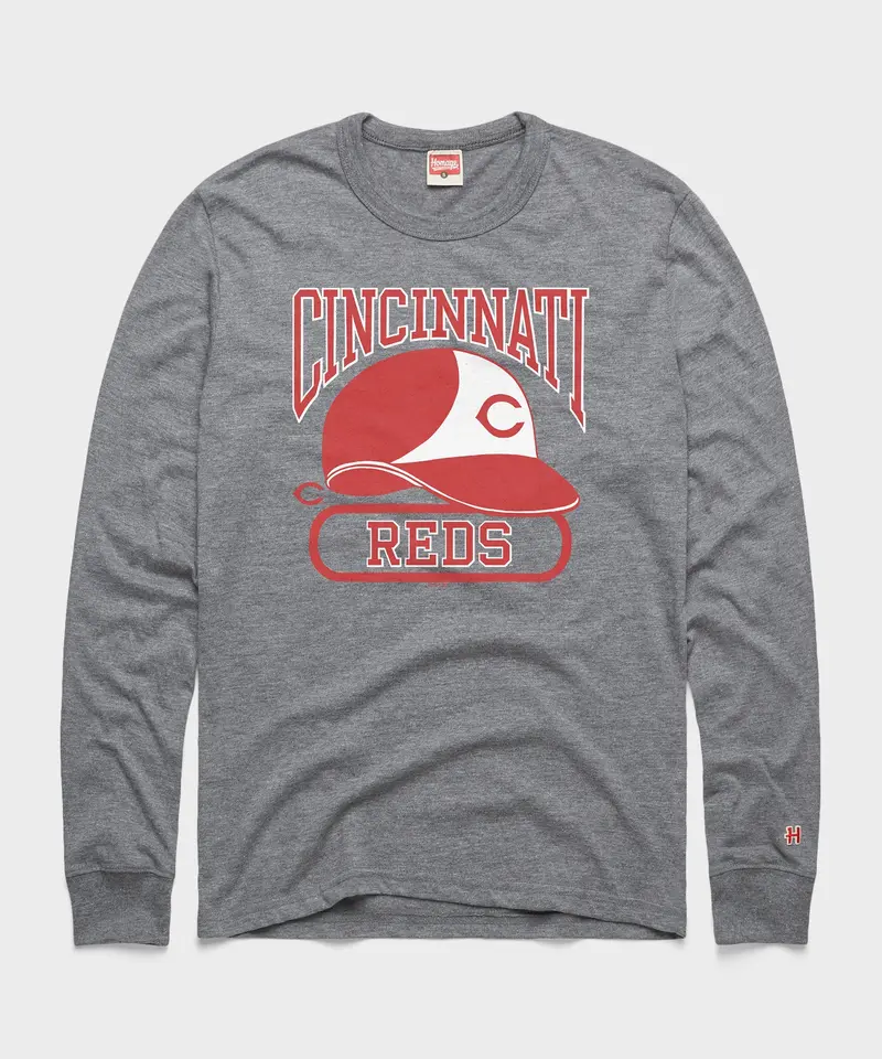Cincinnati Reds Helmet Long Sleeve Tee 1