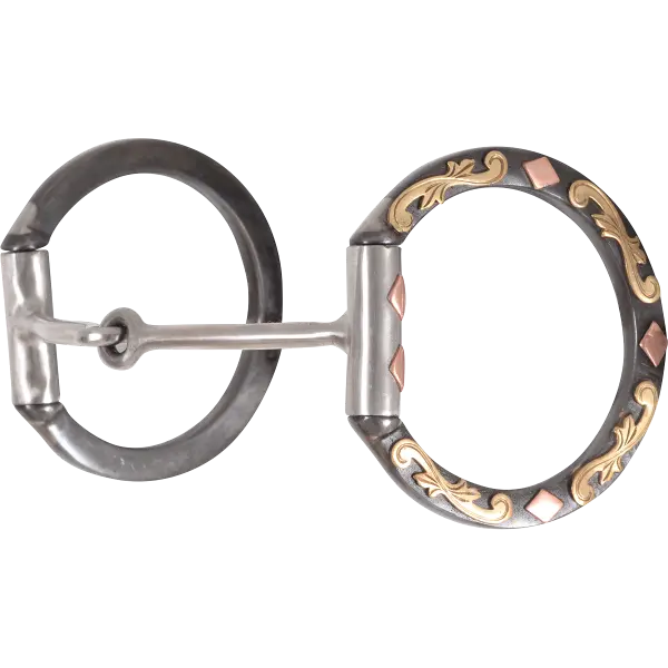 Classic Equine Diamond Browned Iron Smooth Snaffle D Ring 1