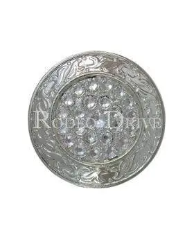 Clear Bright Silver 1.5" Disc European Crystal Concho 1