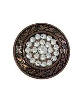 Clear Copper 1.5" Disc European Crystal Concho- 1