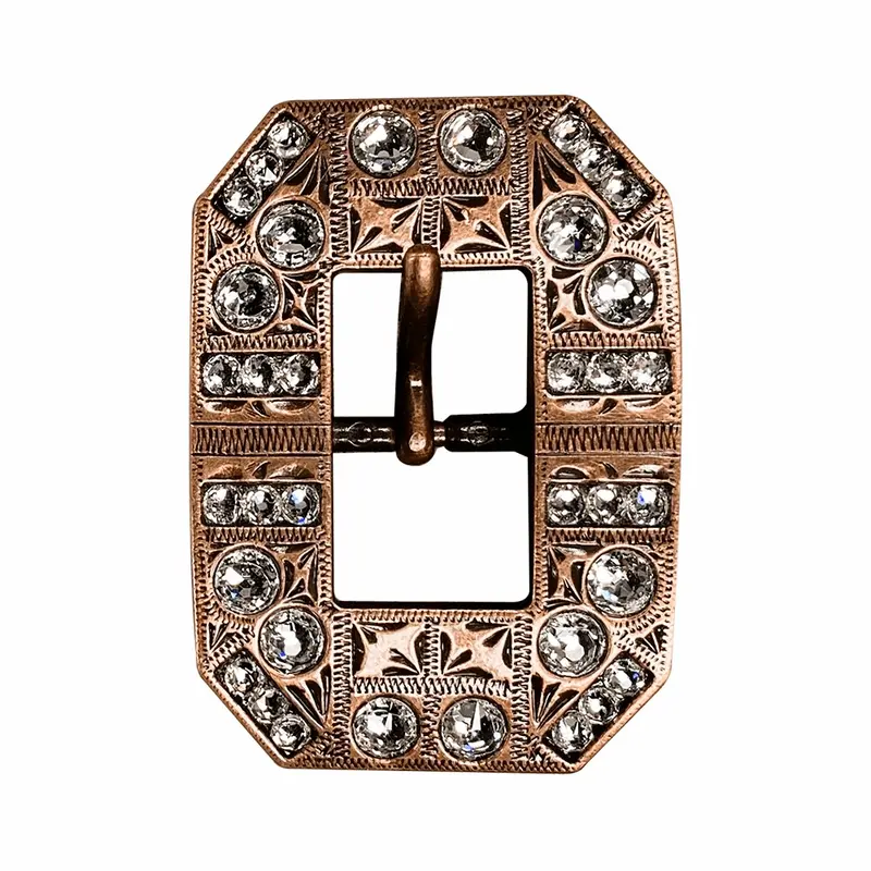 Clear Copper European Crystal Square Cart Buckle 1