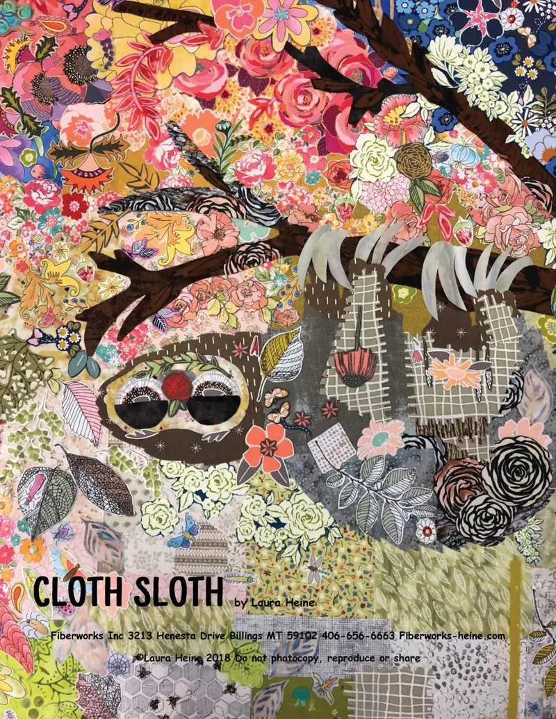 Cloth Sloth Collage Pattern By Laura Heine Of Fiberworks. 1