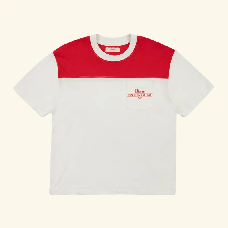 Colorblock Classic Tee (White/Red) 1