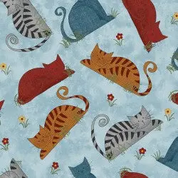 Colorful Cats Sky 10222 50 (Blue)  By Benertex 1