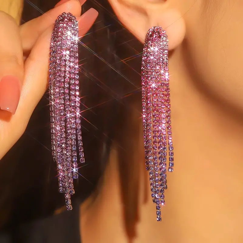 Colorful Rodeo Inspired Rhinestone Dangle Fashion Earrings 1