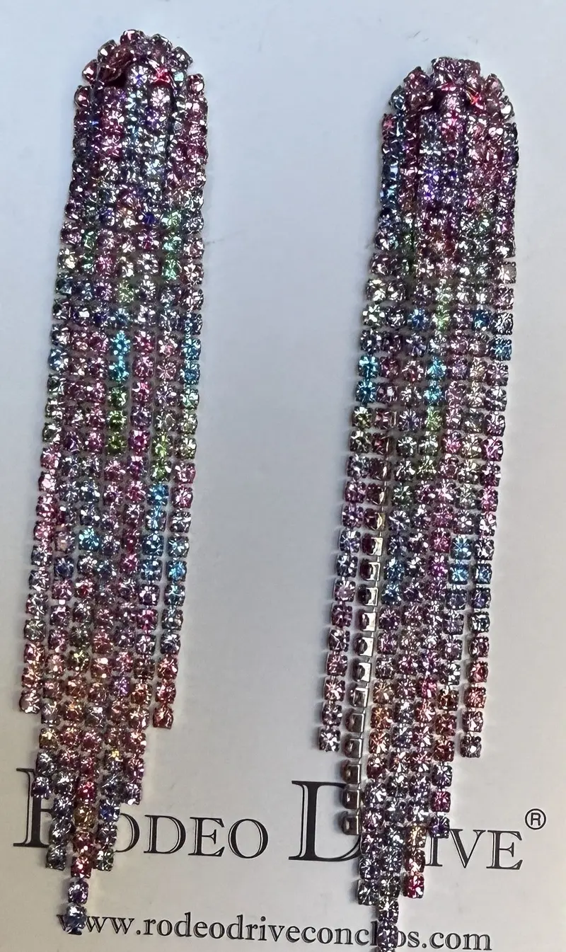 Colorful Rodeo Inspired Rhinestone Dangle Fashion Earrings 2