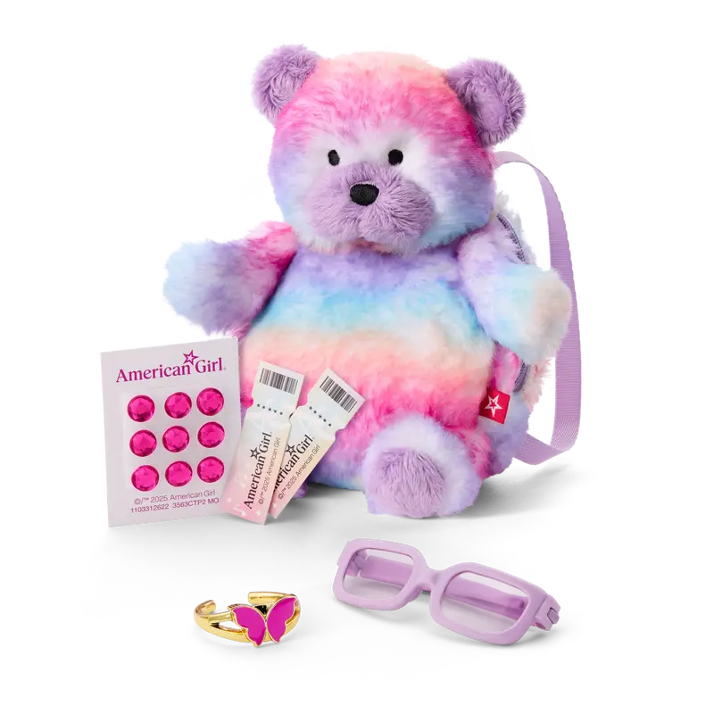 Colorful Teddy Bear Backpack & Accessory Set For 18-Inch Dolls 1
