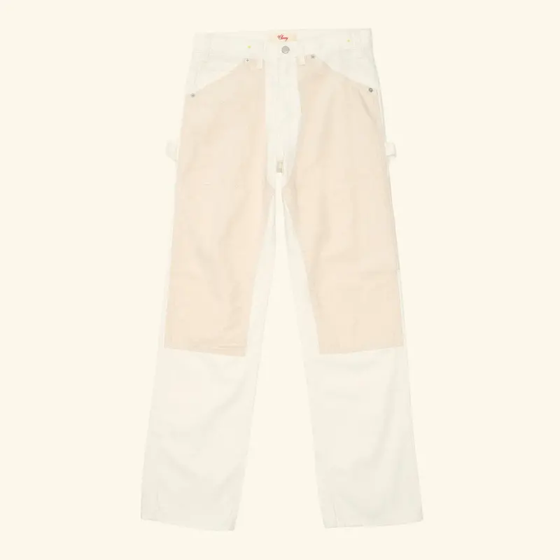 Contrast Double Knee Pant (Ecru) 1