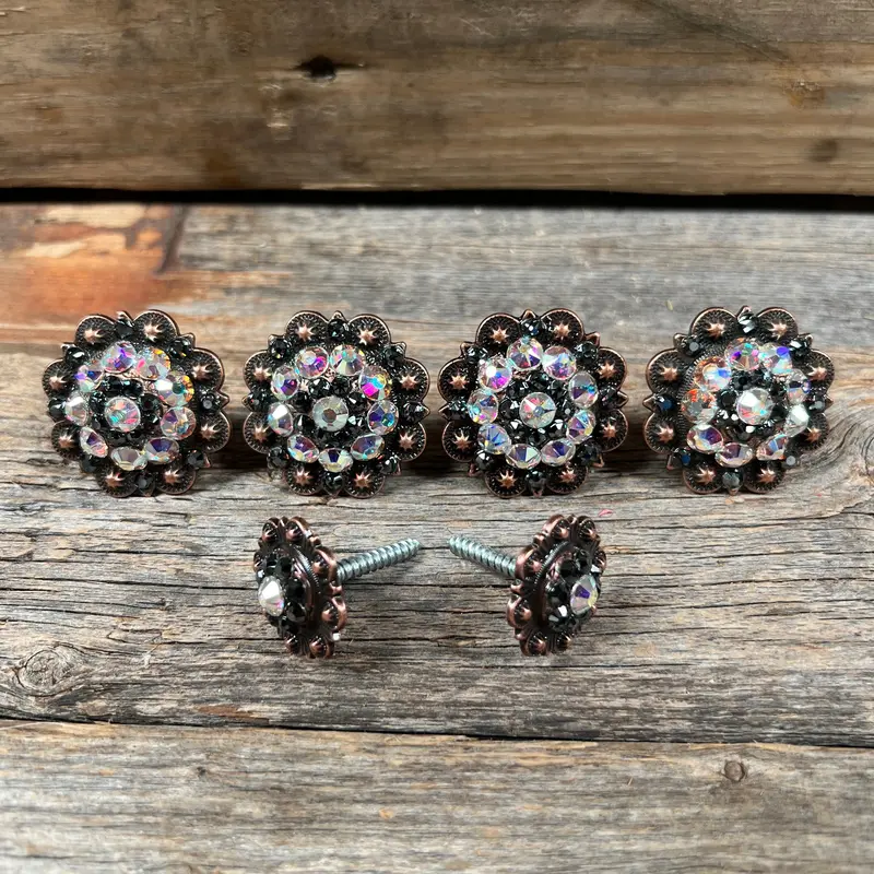 Copper Ab & Black Saddle Conchos 1
