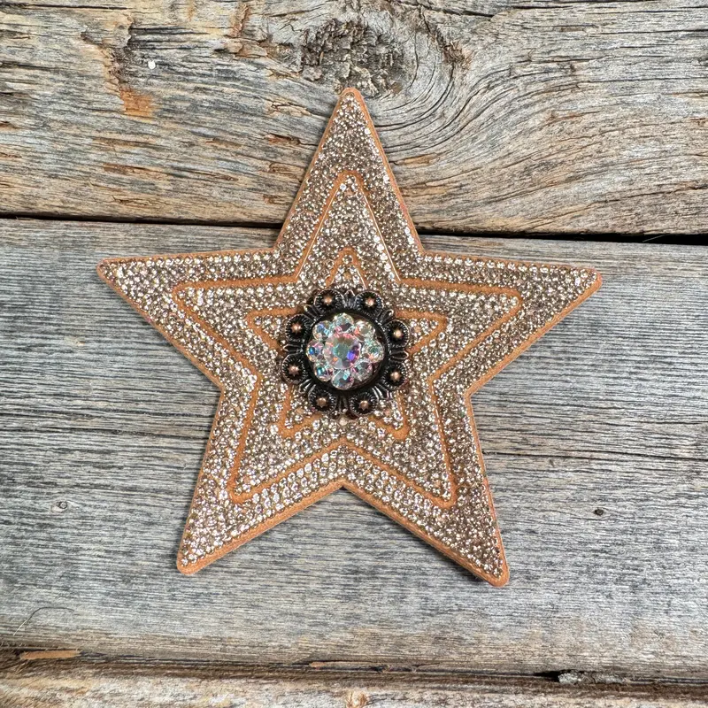 Copper Big Star Rhinestone Rosette - Assorted Conchos 2