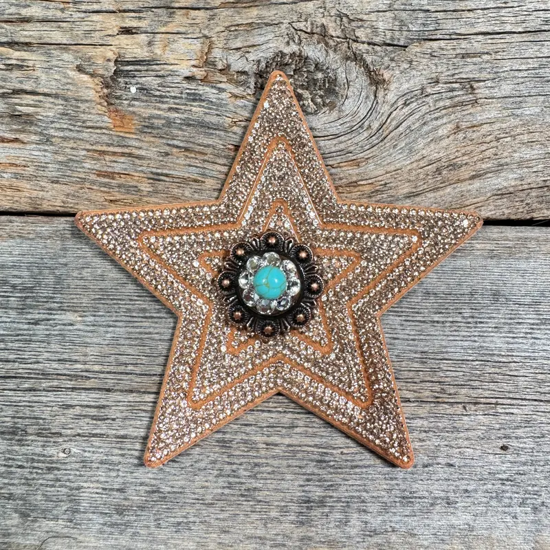 Copper Big Star Rhinestone Rosette - Assorted Conchos 3