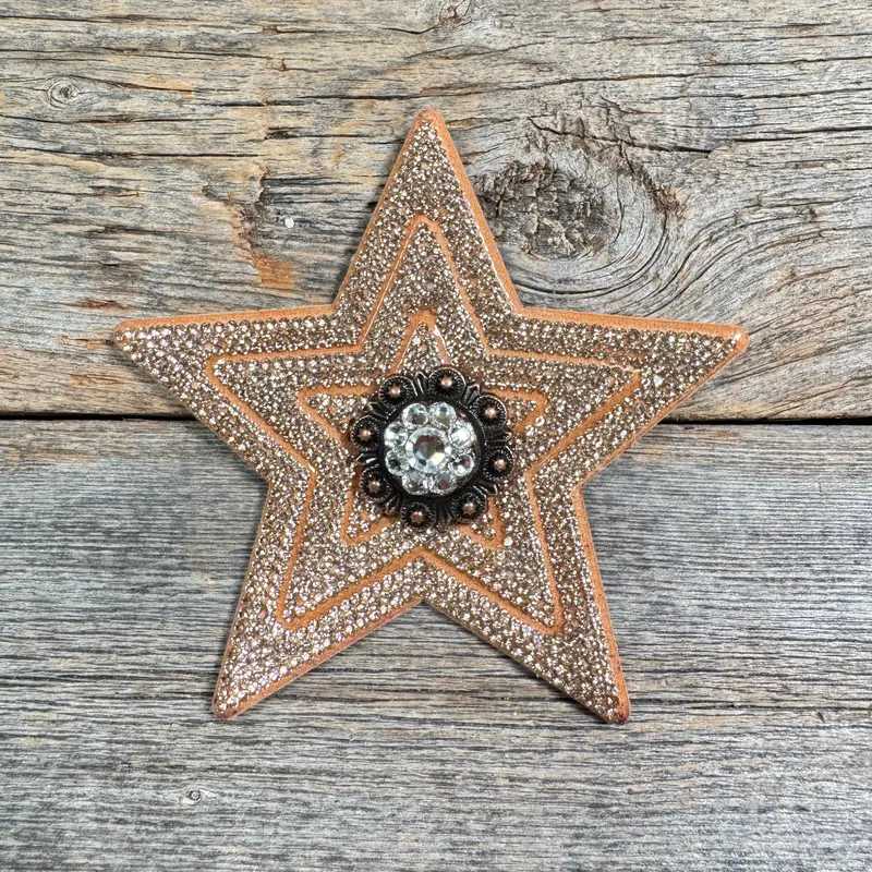Copper Big Star Rhinestone Rosette - Assorted Conchos 4