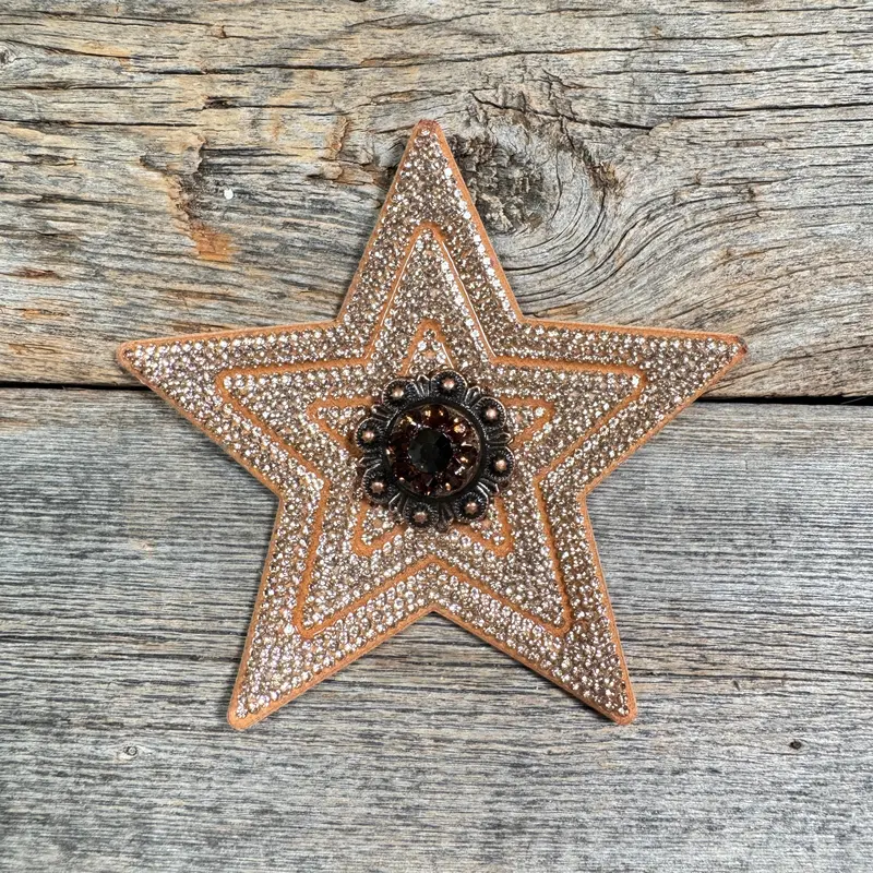 Copper Big Star Rhinestone Rosette - Assorted Conchos 6