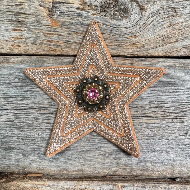 Copper Big Star Rhinestone Rosette - Assorted Conchos 6