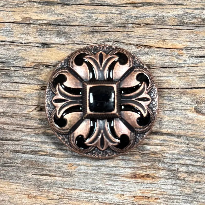Copper Black Fleur De Lis Concho 1.25” W241l 1