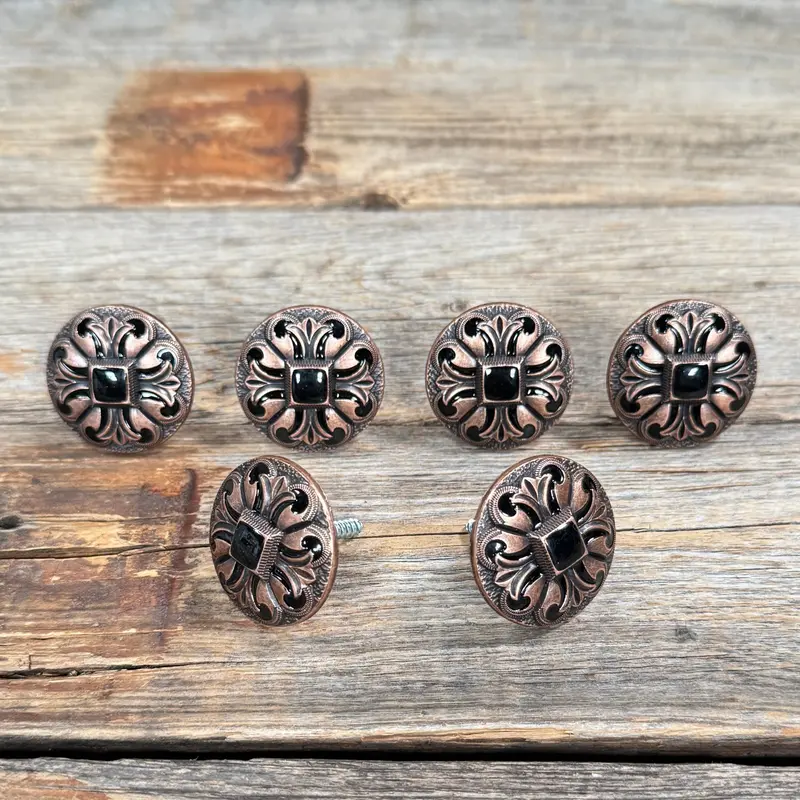 Copper Black Fleur De Lis Saddle Set Ssw241 1