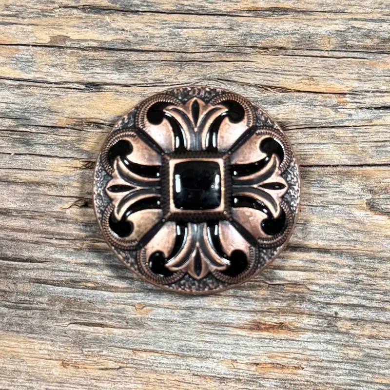 Copper Black Fleur De Lis Western Concho W241 2