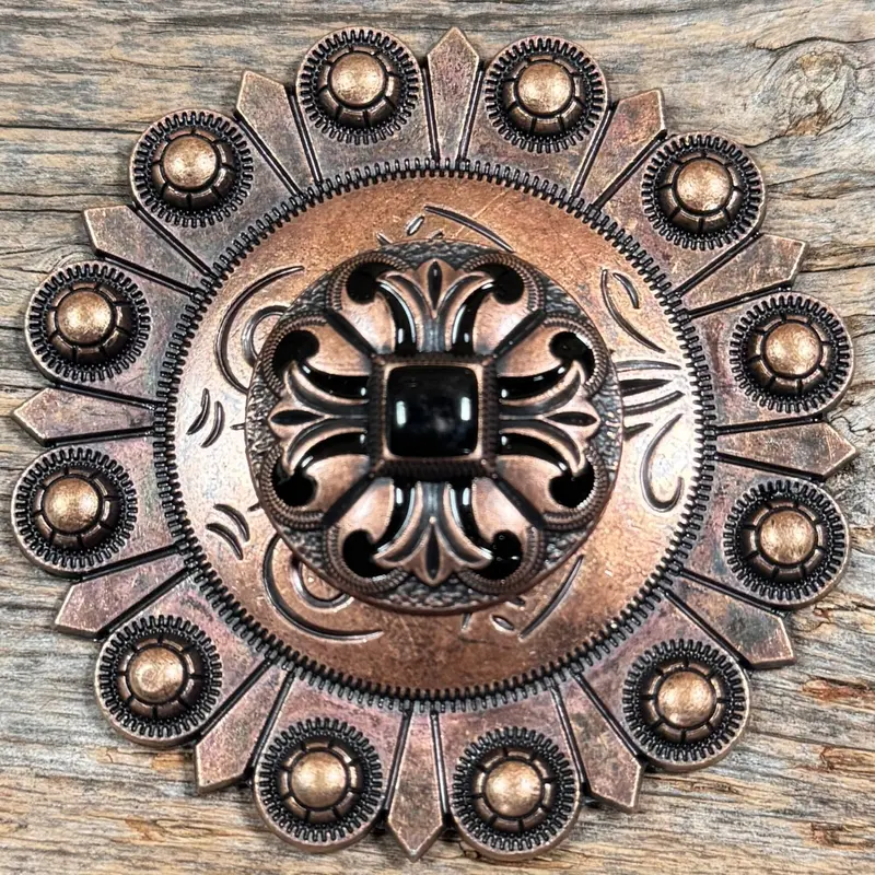 Copper Black Fleur De Lis Western Concho W241 3