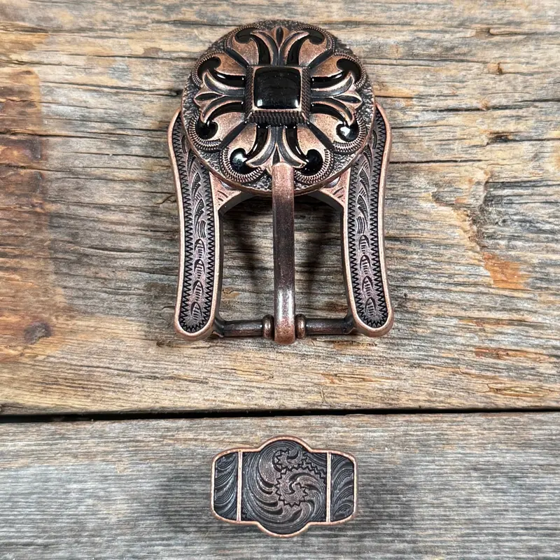 Copper Black Fleur De Lis Western Concho W241 6