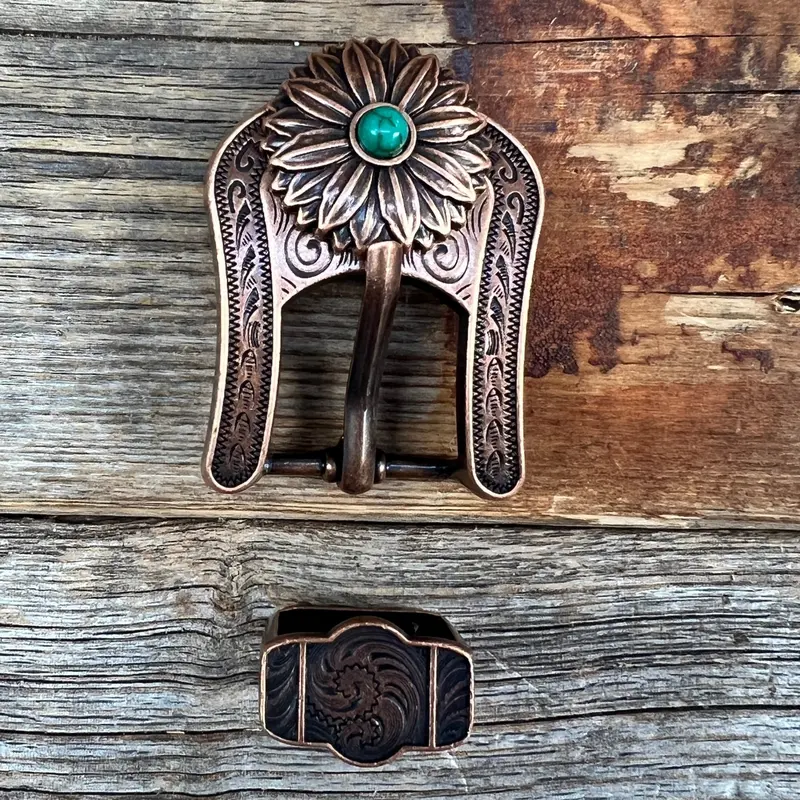 Copper Daisy Turquoise Concho Buckle Adapter W132coba 1