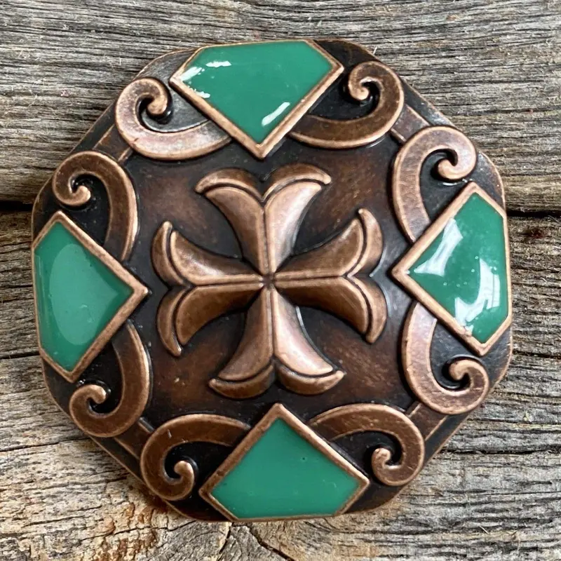 Copper Emerald Green  Concho 1.5" W209l 1