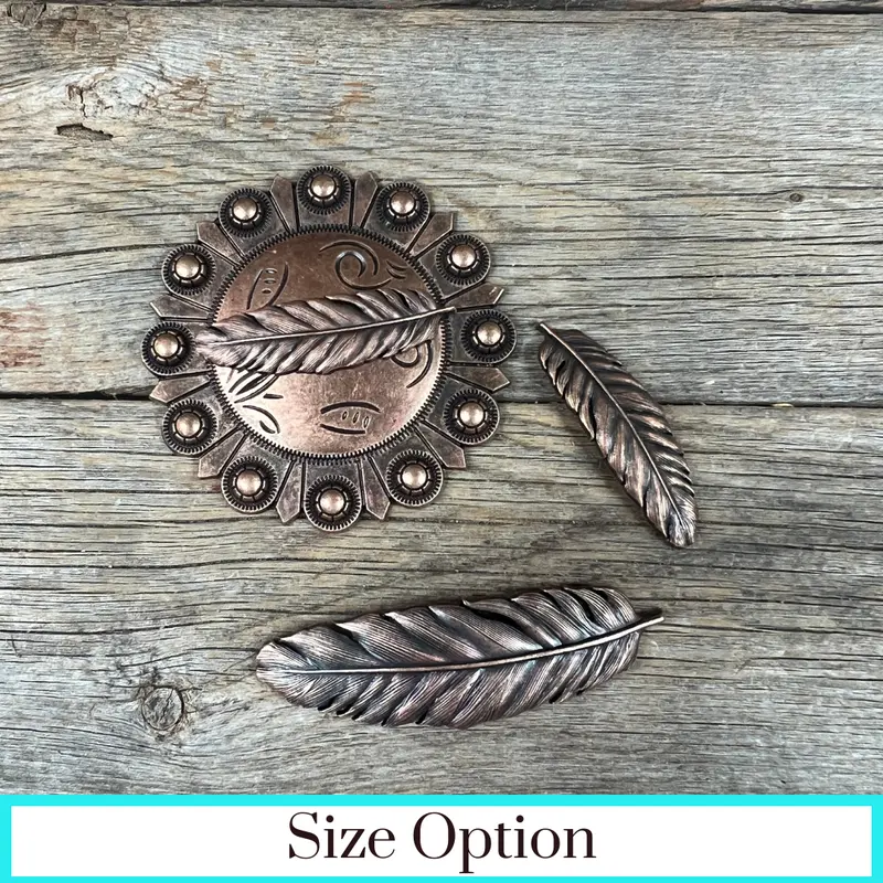 Copper Feather Western Concho W169 1