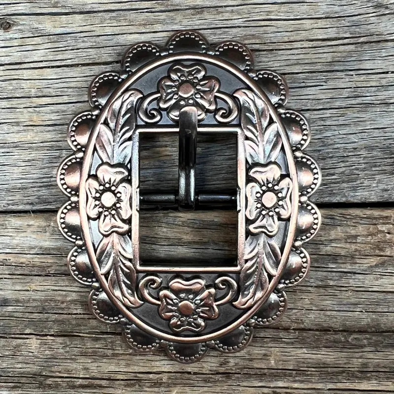 Copper Floral Cart Buckle W197b 1